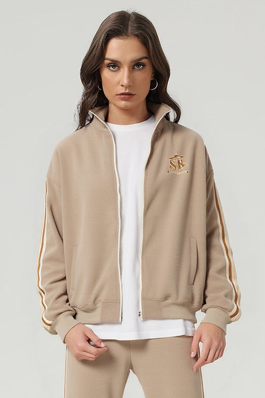 Unisex Casual Embroidered Striped Loose Jacket