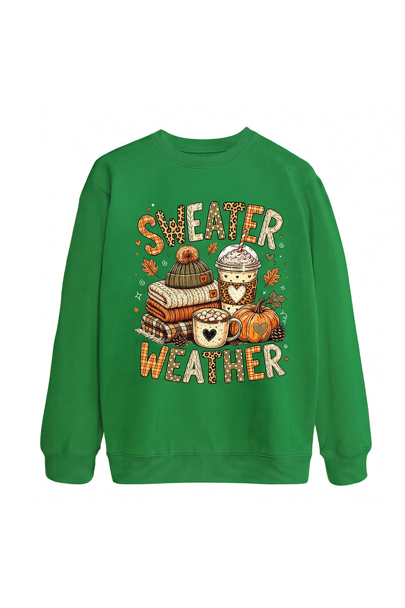 Women's Fall Cute Pumpkin Letter Print Relaxed Pullover