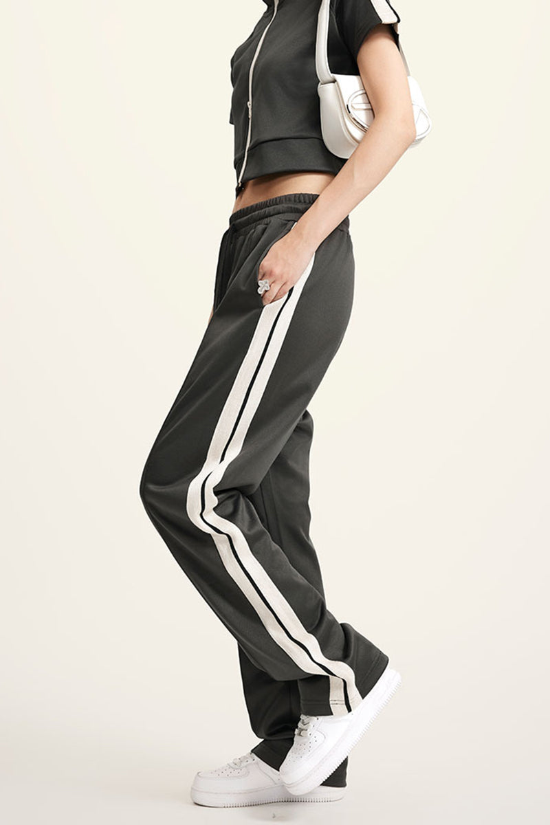 Sports Pants with Side Stripes - Elastic Joggers for Training & Casual