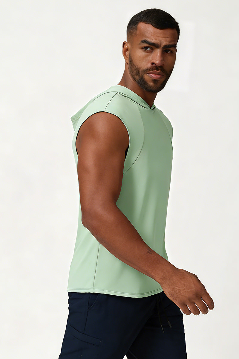 Men's Summer Quick-Dry Cool Sleeveless Hooded Tank Top