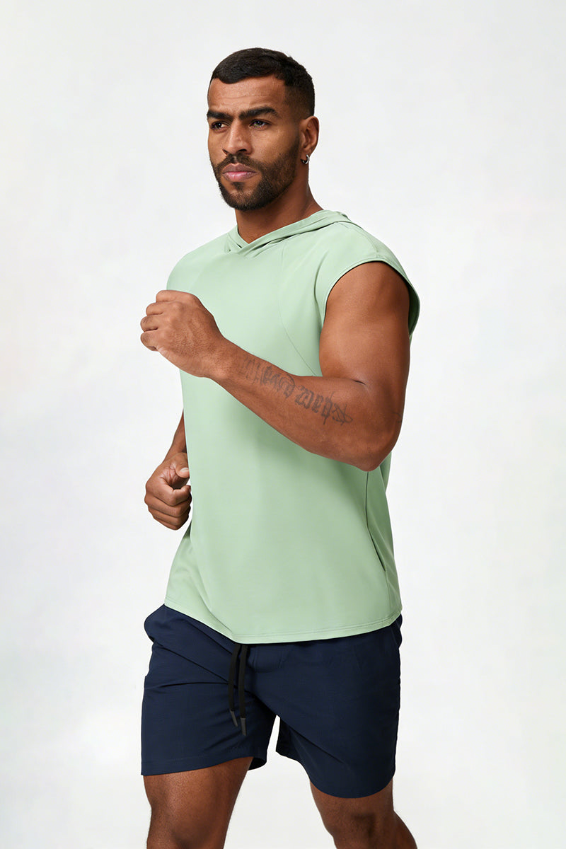 Men's Summer Quick-Dry Cool Sleeveless Hooded Tank Top