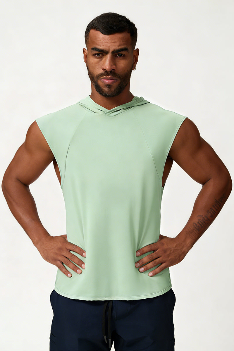 Men's Summer Quick-Dry Cool Sleeveless Hooded Tank Top