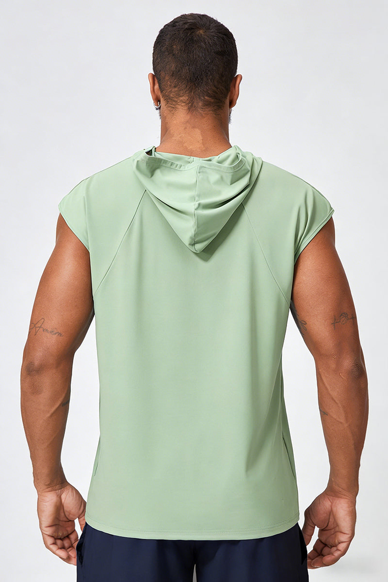 Men's Summer Quick-Dry Cool Sleeveless Hooded Tank Top