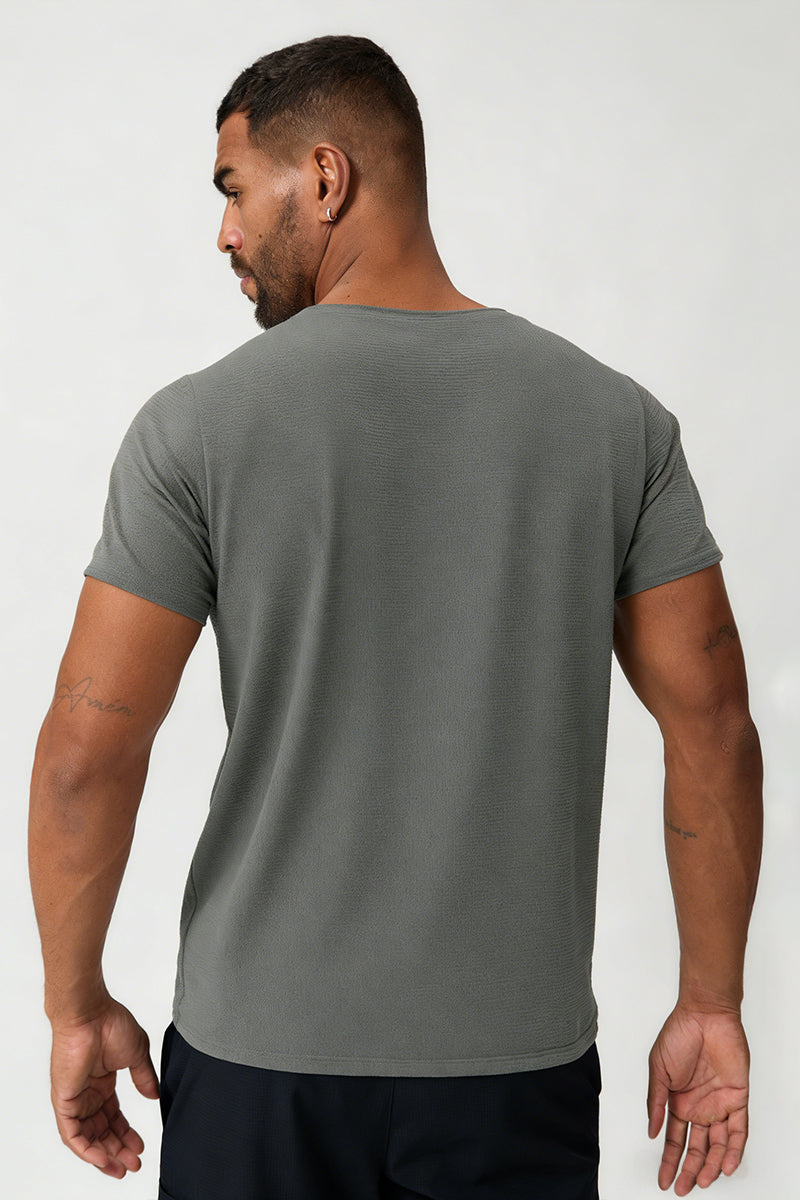 Men's Summer Round Neck Cooling Solid Sports T-shirt