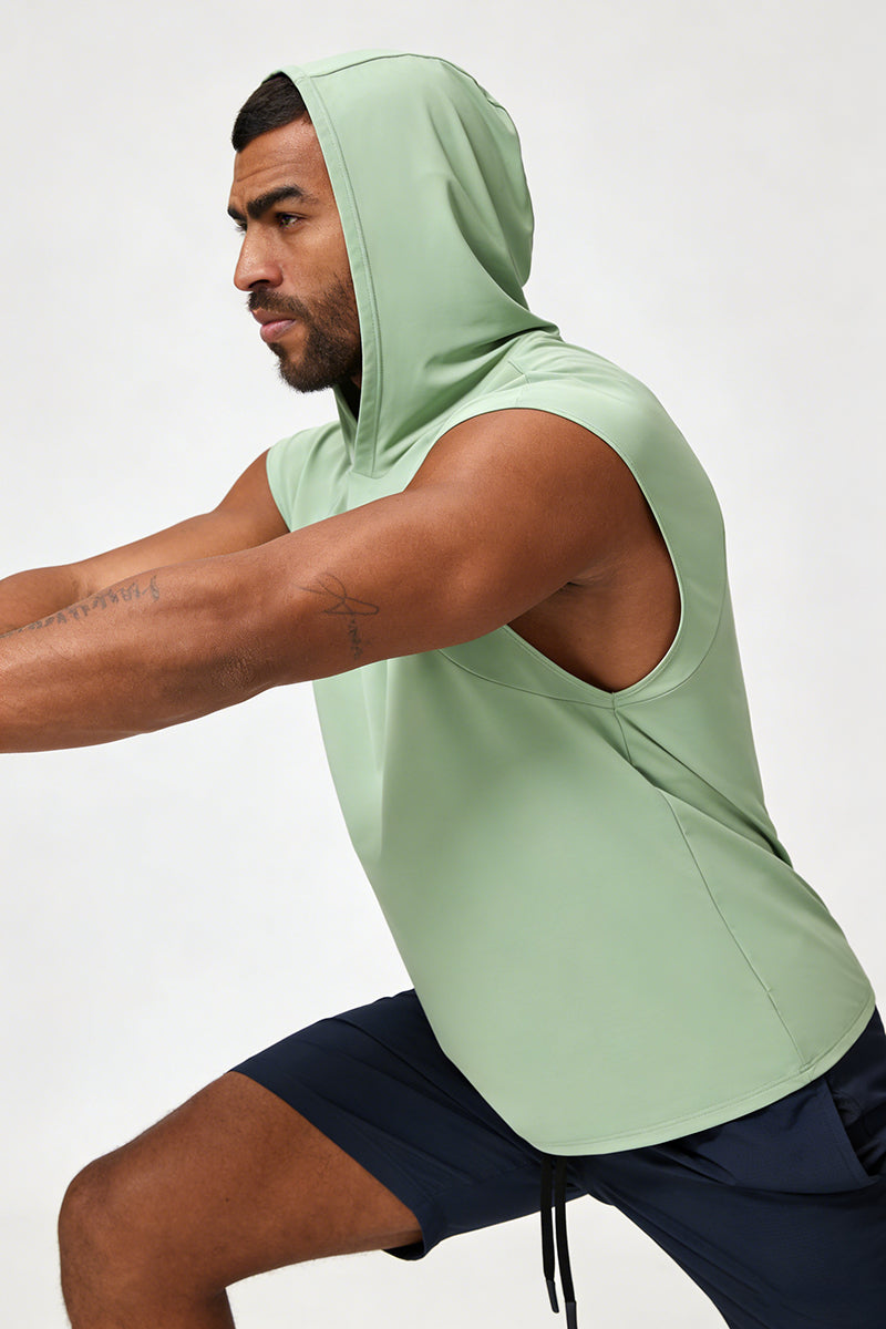 Men's Summer Quick-Dry Cool Sleeveless Hooded Tank Top