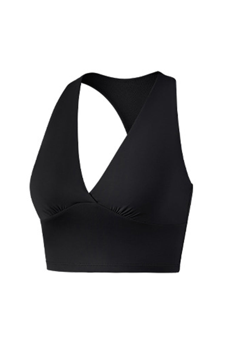 Women's DeepV-Neck Halter Racerback Sports Bra