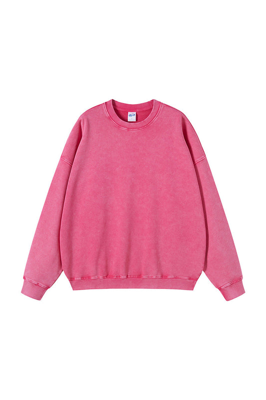 Unisex Heavyweight Terry Crewneck Sweatshirt: Wax Dye Wash Vintage Retro Design