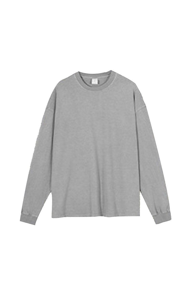 Unisex Heavyweight Retro Long Sleeve Tee: Washed Vintage Loose Fit