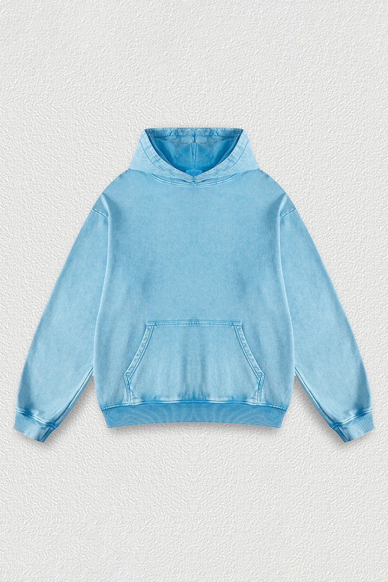 Distressed batik couple's loose sweatshirt