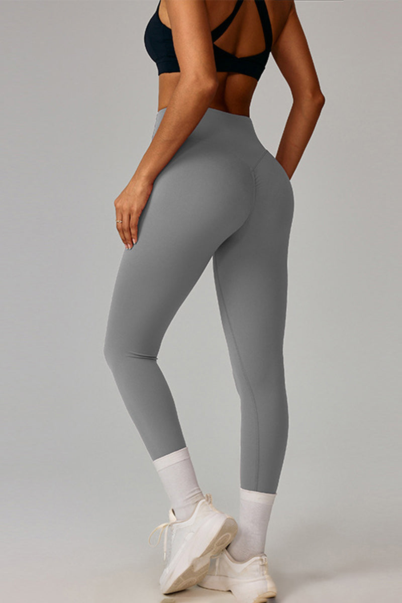 Women High-Waist Quick-Dry Pleated Buttocks Lift Leggings