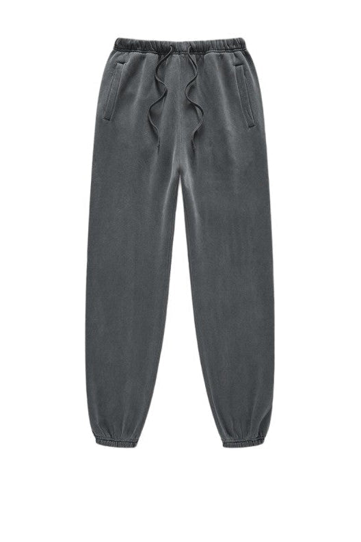 Unisex washed fleece-lined sweatpants