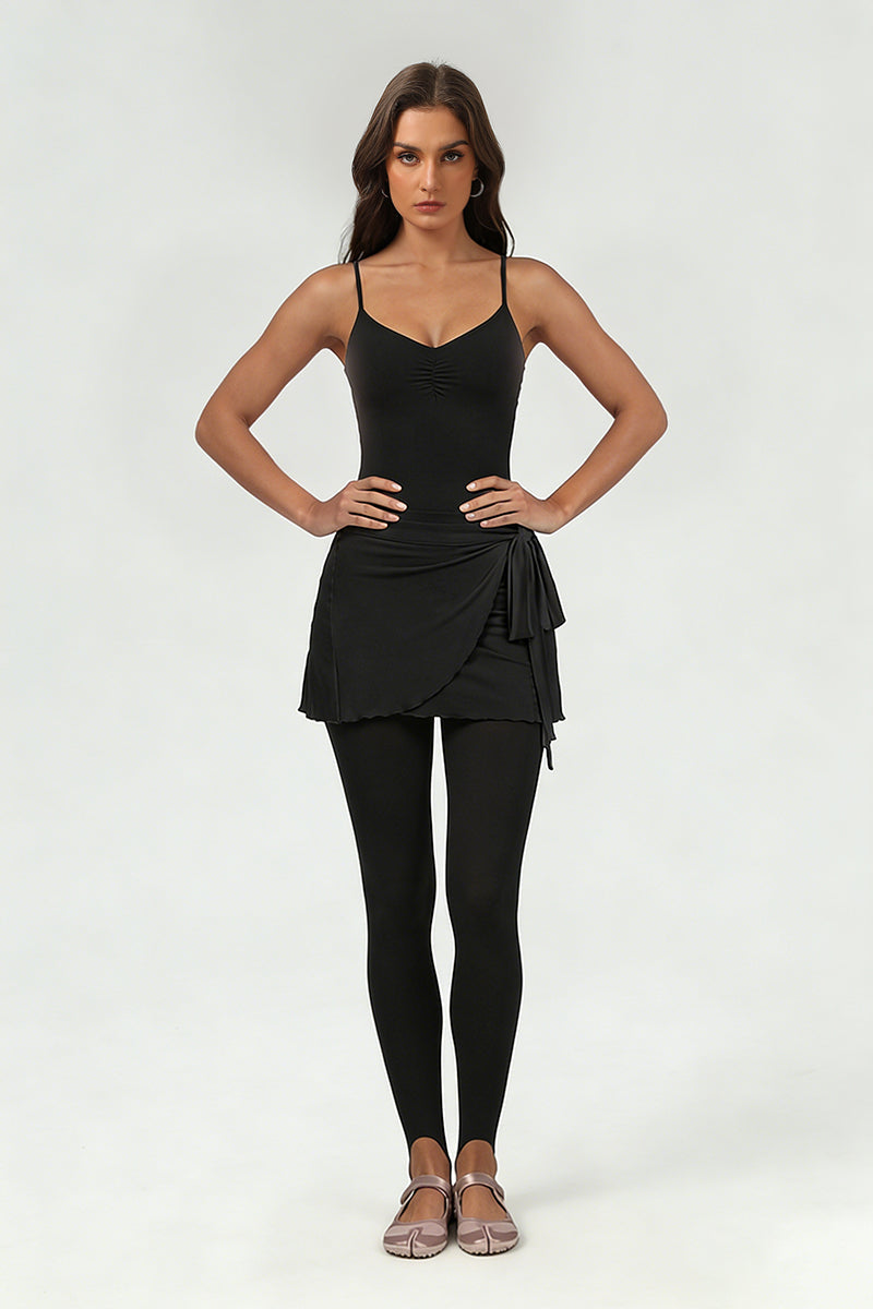 Women's ballet halter skirt leggings 3 piece set