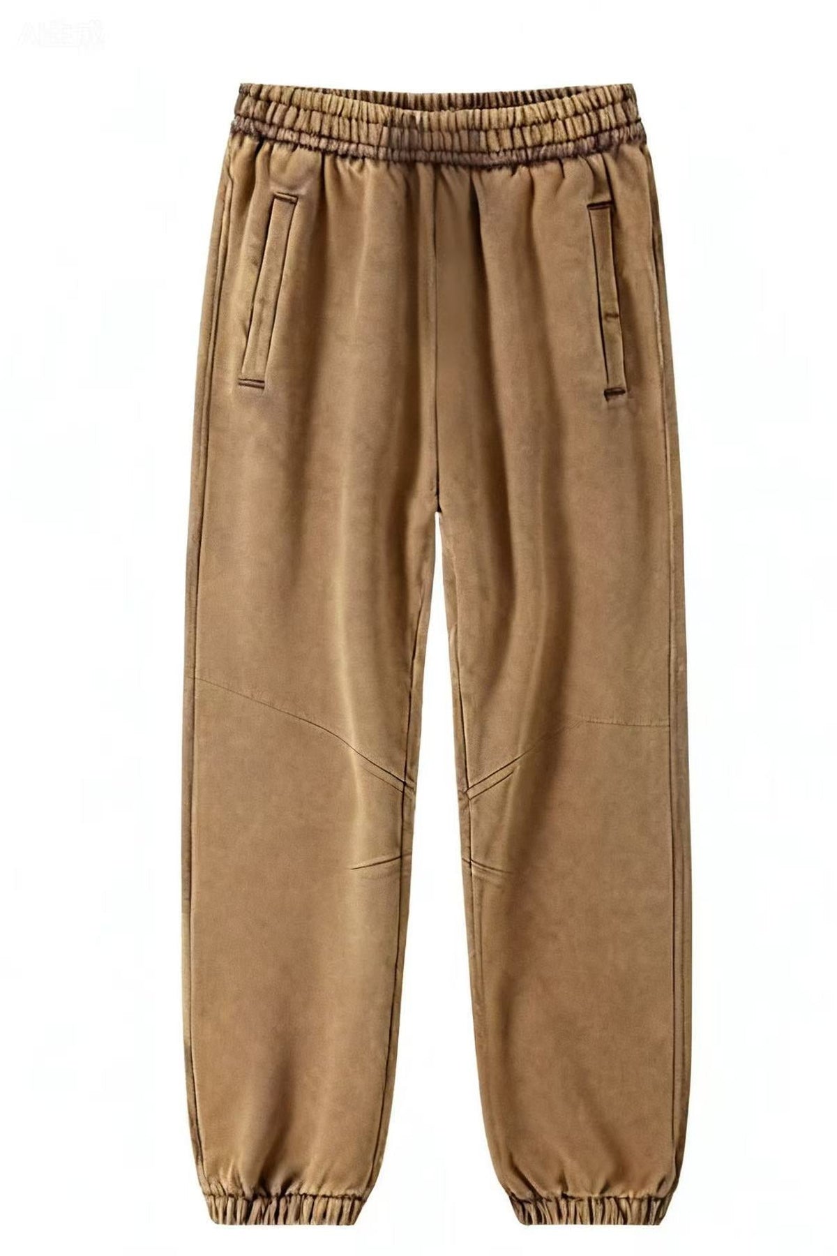 Men/Women Unisex Wax-Dye Washed Fleece Jogger Pants