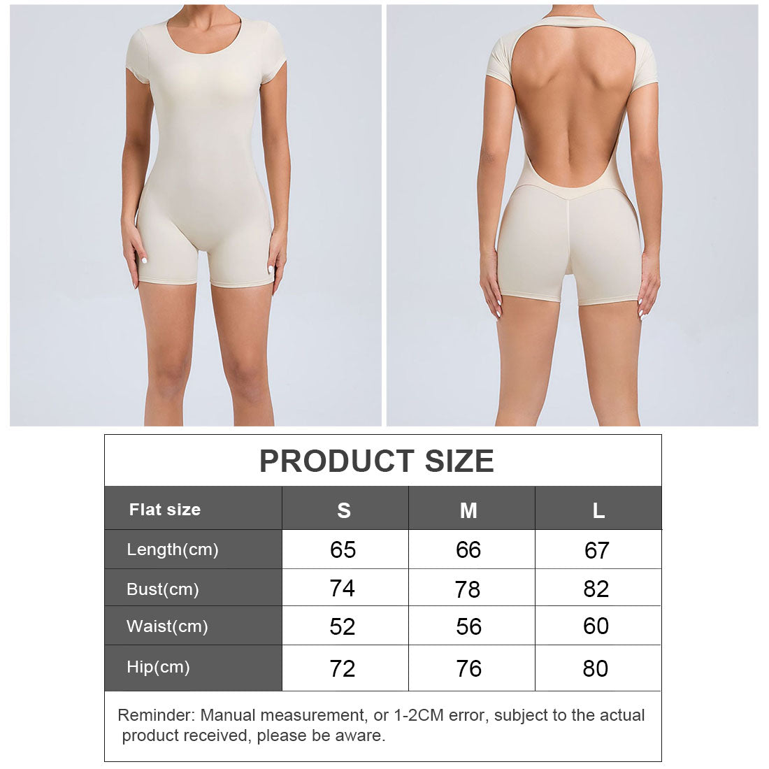 Women Short Sleeve Backless Hip & Tummy Tight Dance Sports Fitness Yoga Bodysuit