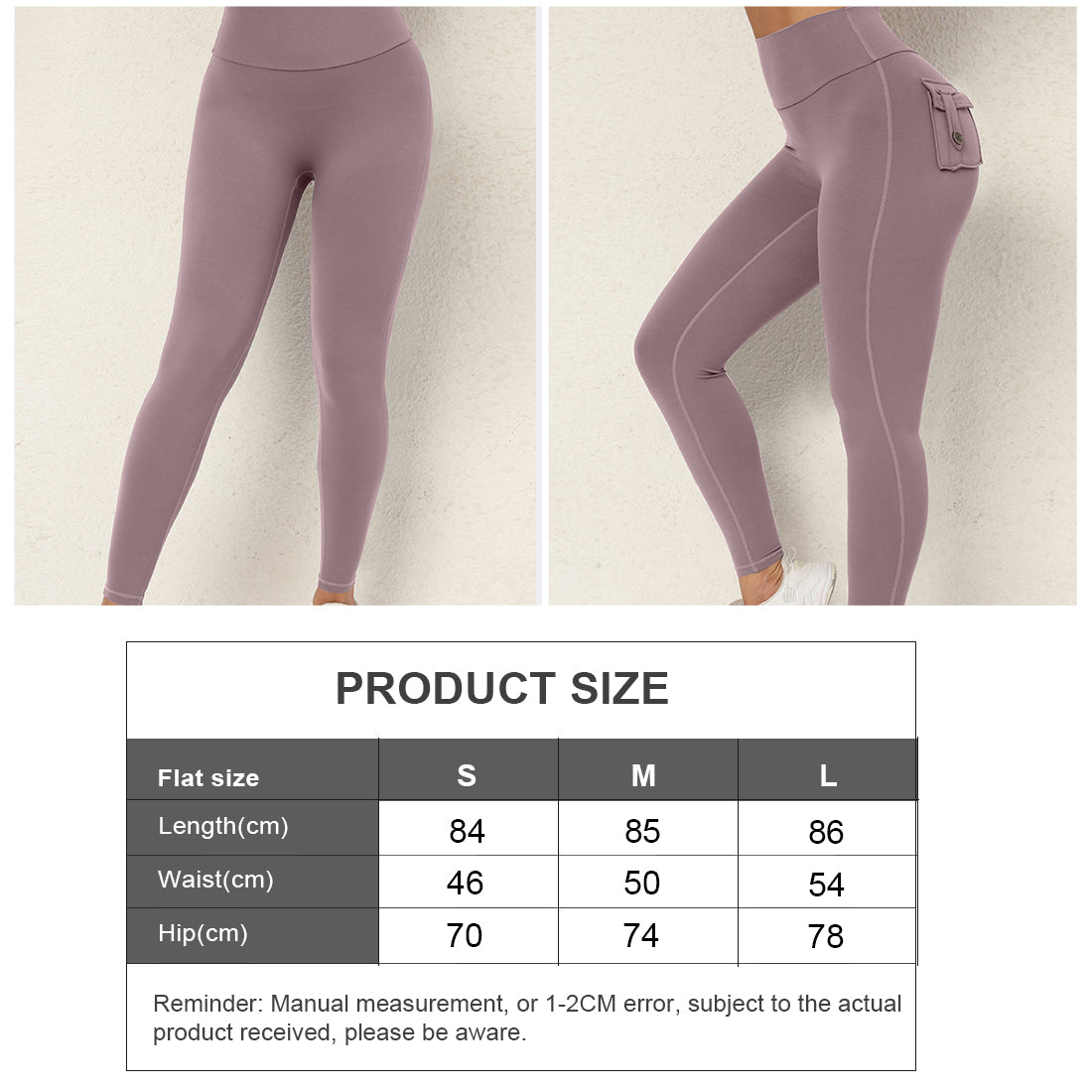 Women Button Work Pocket High Waisted Hip Lifting Stretchy Skinny Yoga Running Fitness Pants