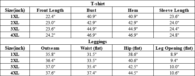 Plus Size Women's Long Sleeve Tee & Yoga Leggings Two-Piece Set